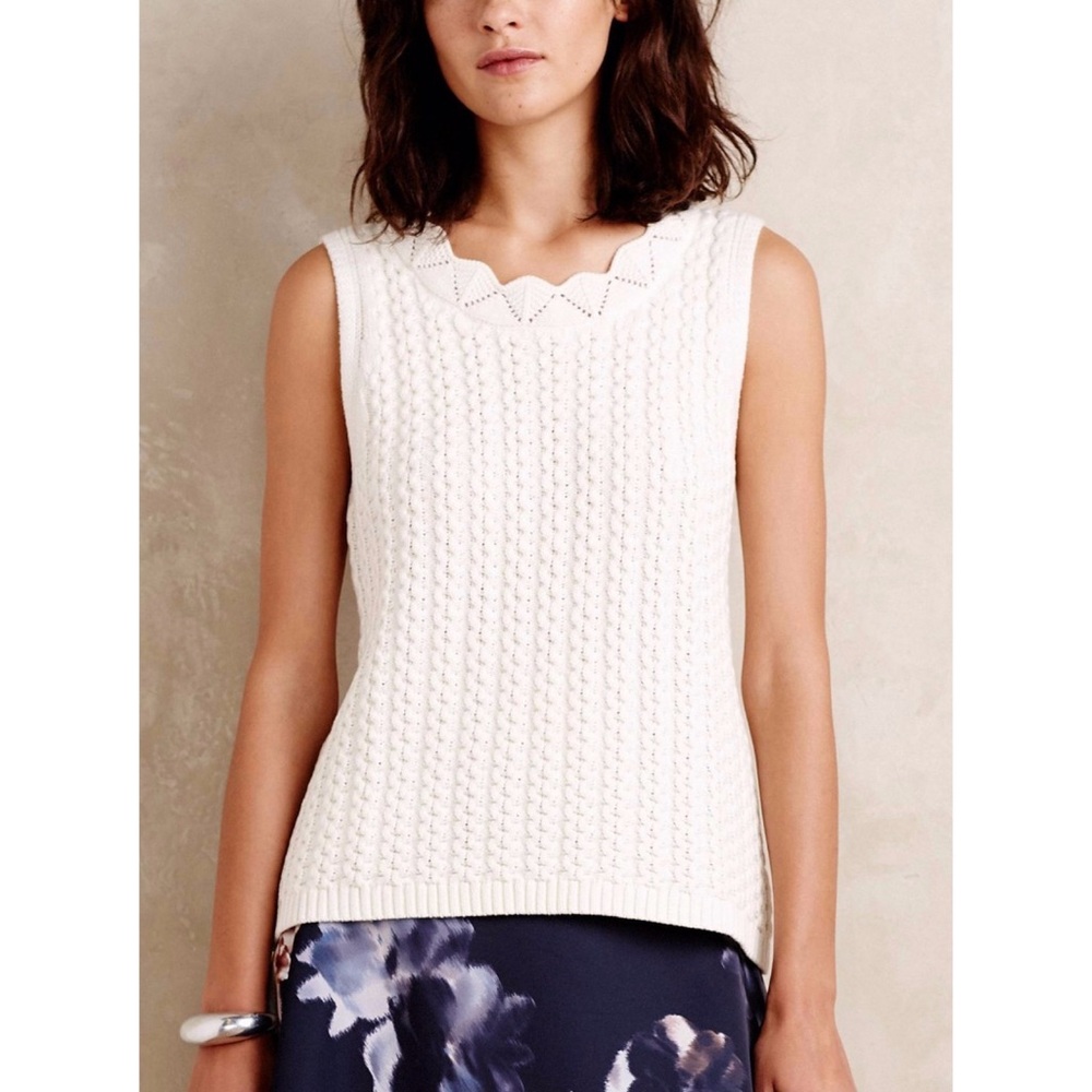 Anthropologie Galway Cabled Vest by Sunday in Brooklyn Knit Sweater Vest Size S